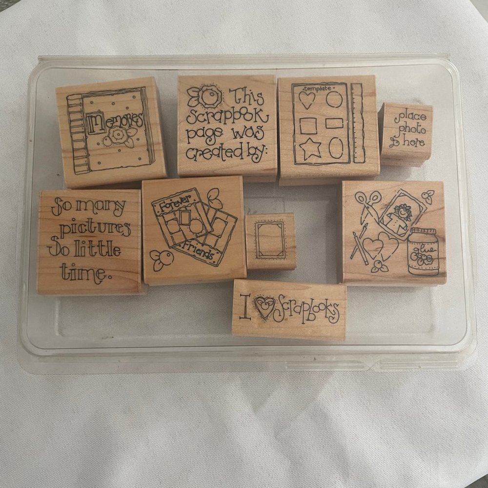 JRL Design Vintage Scrapbook Wood Mounted Stamps, Card Making, Photo Albums